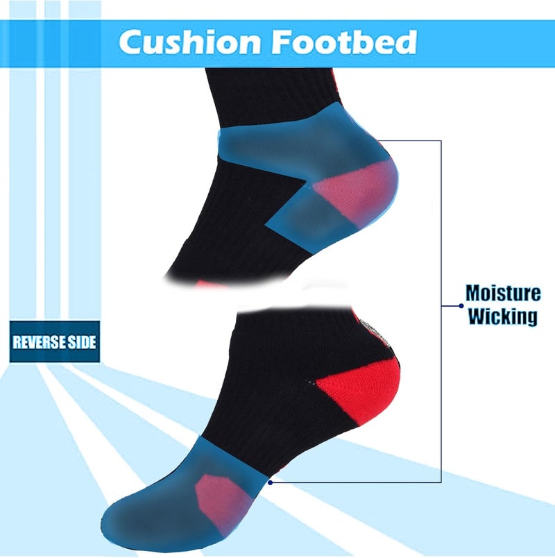 Popuid Youth Thick Basketball Socks for Boys - Cushioned Sports Compression Sock for Active Kids, Fits Ages 6-12 - Image 4